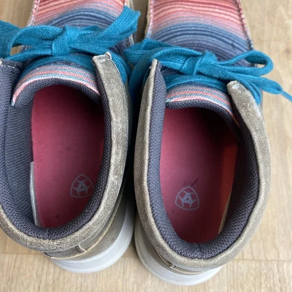 ARIAT SERAPE SPITFIRE BOOTS WOMENS ANKLE LEATHER CANVAS LACE UP SZ 8.5B Cowgirl - Picture 8 of 10